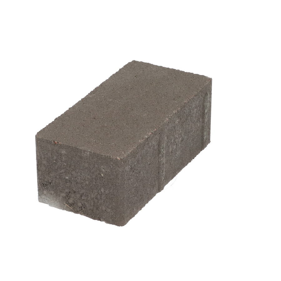Boven zijaanzicht van een betonstraatsteen met een bruine kleur en natuursteenlook, rechthoekig van vorm, met een licht ruwe textuur. De afbeelding toont de steen in een neutrale belichting, geschikt voor gebruik in bestrating.