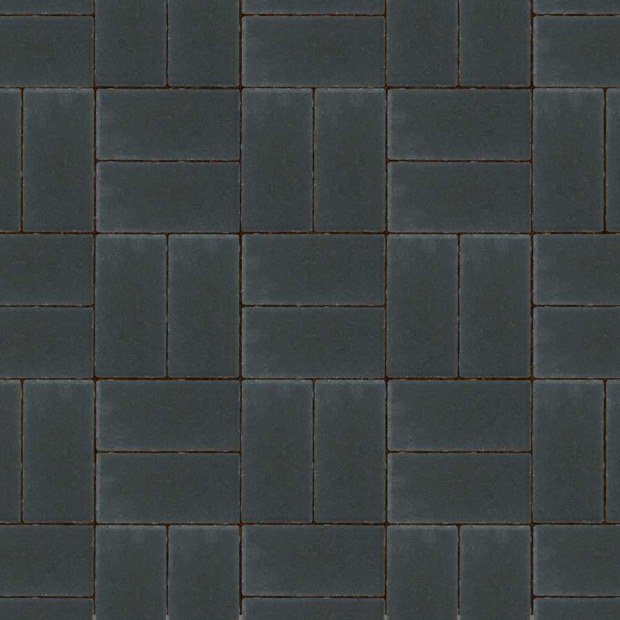 Straatbeeld met betonstenen gelegd in een verband. De stenen hebben een egale kleur en een fijne textuur, geschikt voor een strakke bestrating.