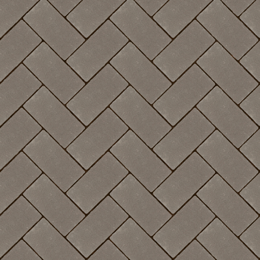 Straatbeeld met betonstenen gelegd in een verband. De stenen hebben een egale kleur en een fijne textuur, geschikt voor een strakke bestrating.