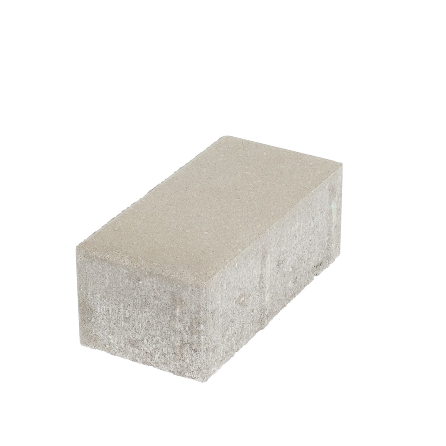 Boven zijaanzicht van een grijze betonstraatsteen met een robuuste uitstraling en een fijne structuur, geschikt voor diverse bestratingstoepassingen.